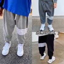 Hu Dadao 2021 autumn baby bar wool pants leather band belt men and women children trousers casual children pants tide