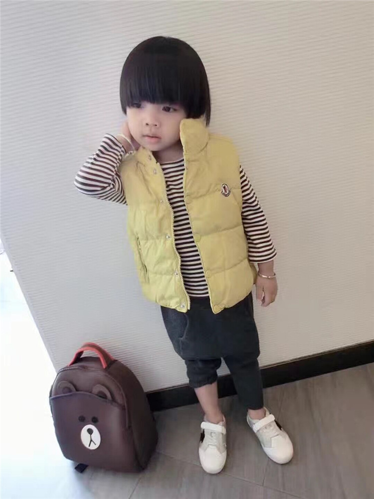 Hu Dafang Winter Down Cotton vest vừa và nhỏ cho trẻ em màu rắn cổ điển M dày mùa thu và mùa đông cotton quần áo vest cotton quần áo bé trai