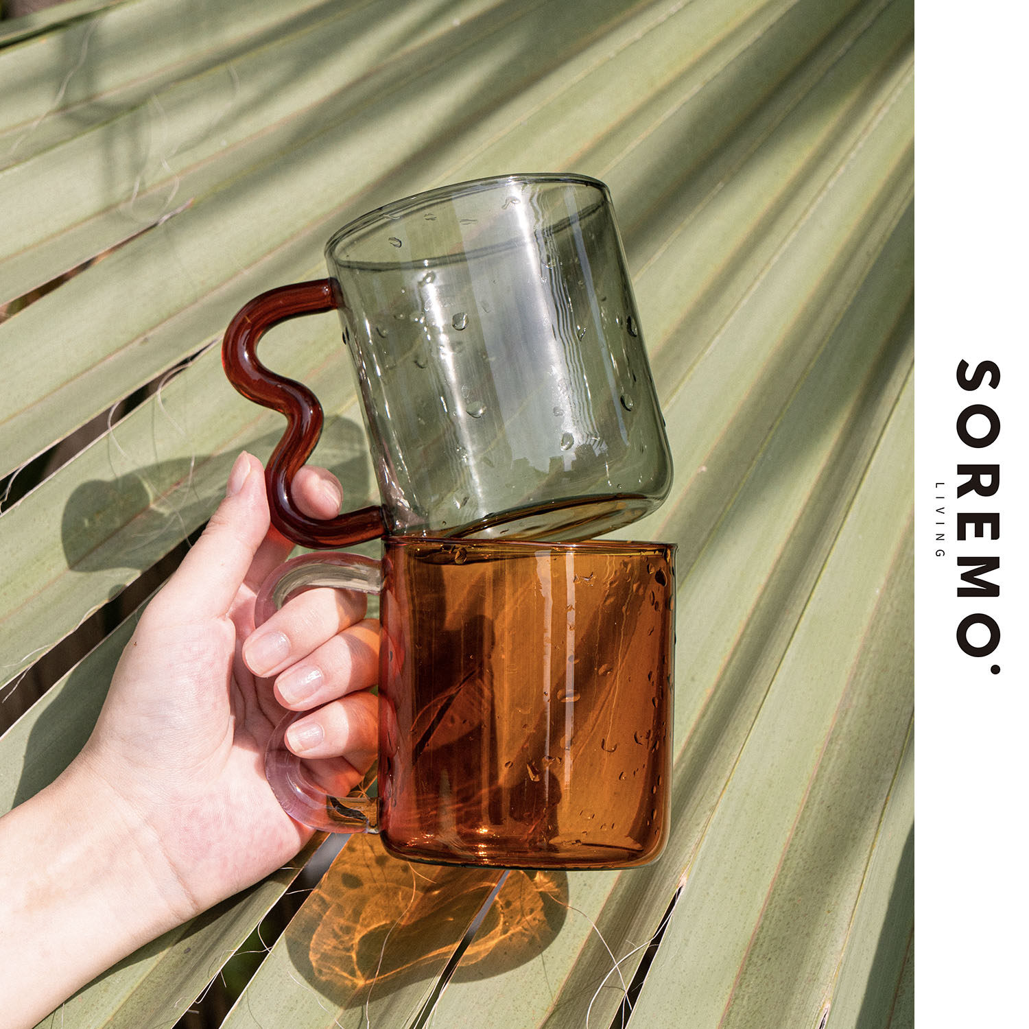 SOREMO original patent color glass mug Handmade shaped art coffee cup ins cup gift