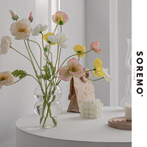 SOREMO original transparent bubble cup glass vase creative shaped ornaments Dessert bowl ins bed and breakfast decoration