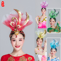 Opening dance headdress atmospheric performance headgear new dance headgear modern dance performance headgear flower classical dance headgear