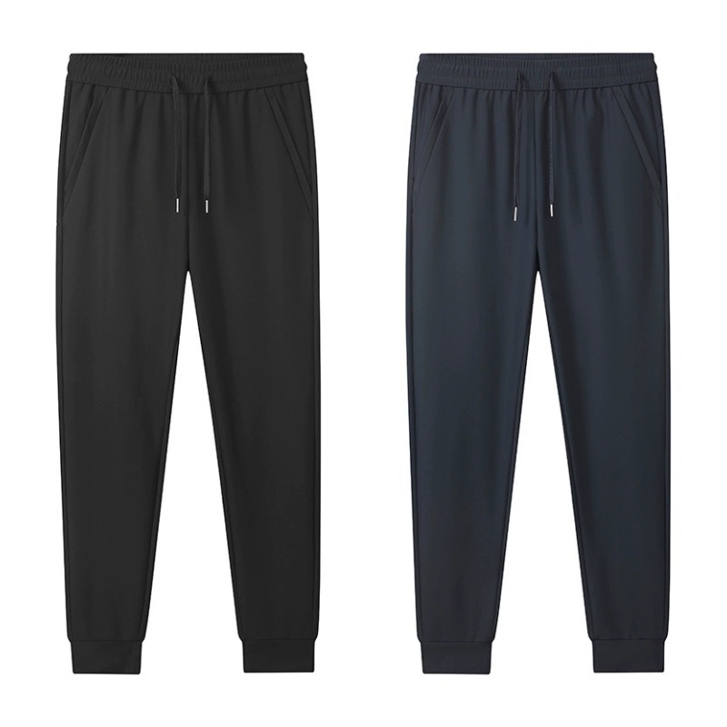 New Autumn Jogging Casual Pants! High-End Stretchy Men's Pants with Simple Elastic Waistband and Straight-Leg Cuffed Design