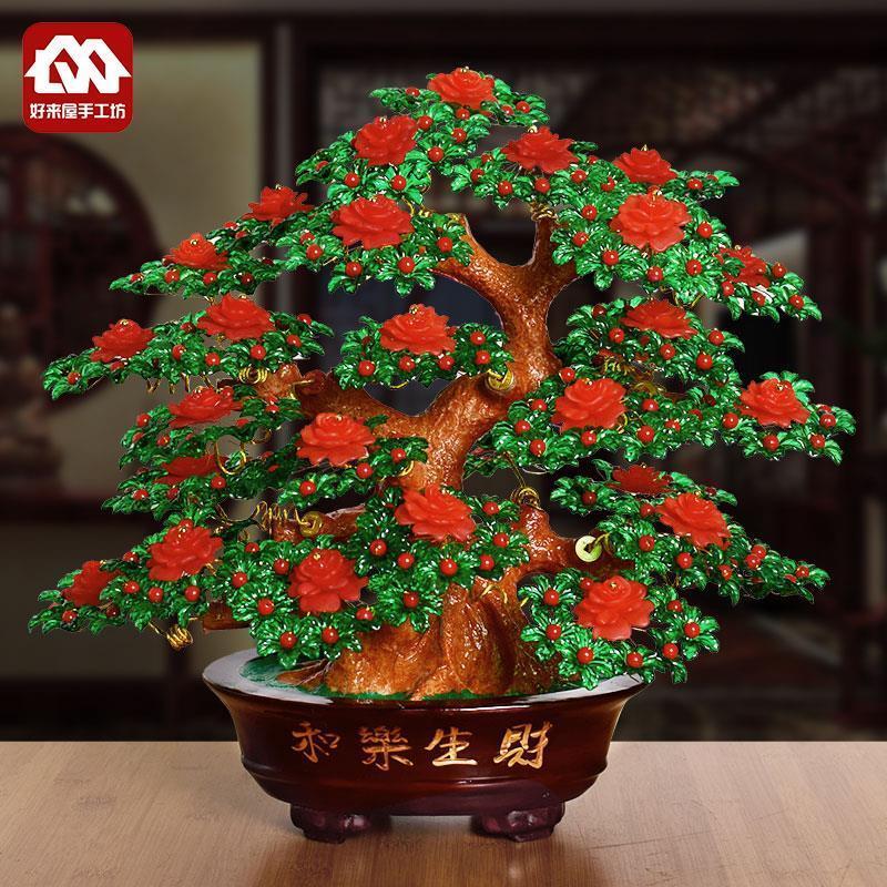 Handmade Beaded Money Tree Material Kit DIY Woven Jewelry for Living Room Making Bead Ornaments for Prosperity and Wealth