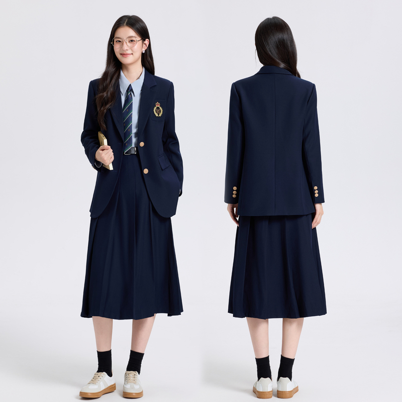 College Style Dark Blue Blazer for Women, Spring and Autumn 2025 New Japanese Jk Uniform Suit, Professional Formal Suit
