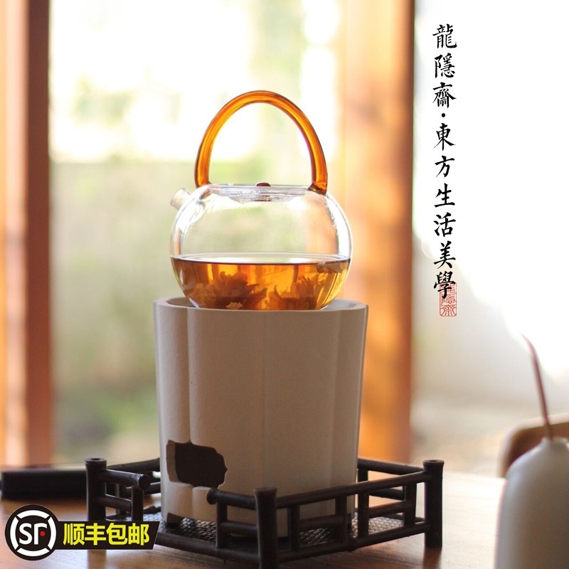Cooking Tea Stove Dragon Invisible Fasting of Radiative Super Silent Rhombus Black Crystal Stove Tea Oven