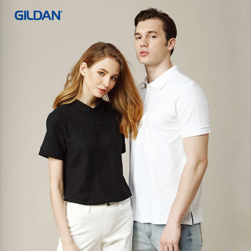 Gildan 6800 Polo Shirt Men's Short-Sleeved Pure Cotton Regular Lapel All-Cotton Short-Sleeved Business Base Shirt