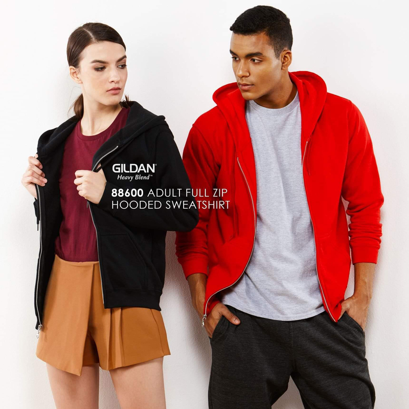 Gildan Sweatshirt 88600 Pure Color Zipper Hooded Sweatshirt Men's Casual Fleece Long-Sleeved Cardigan