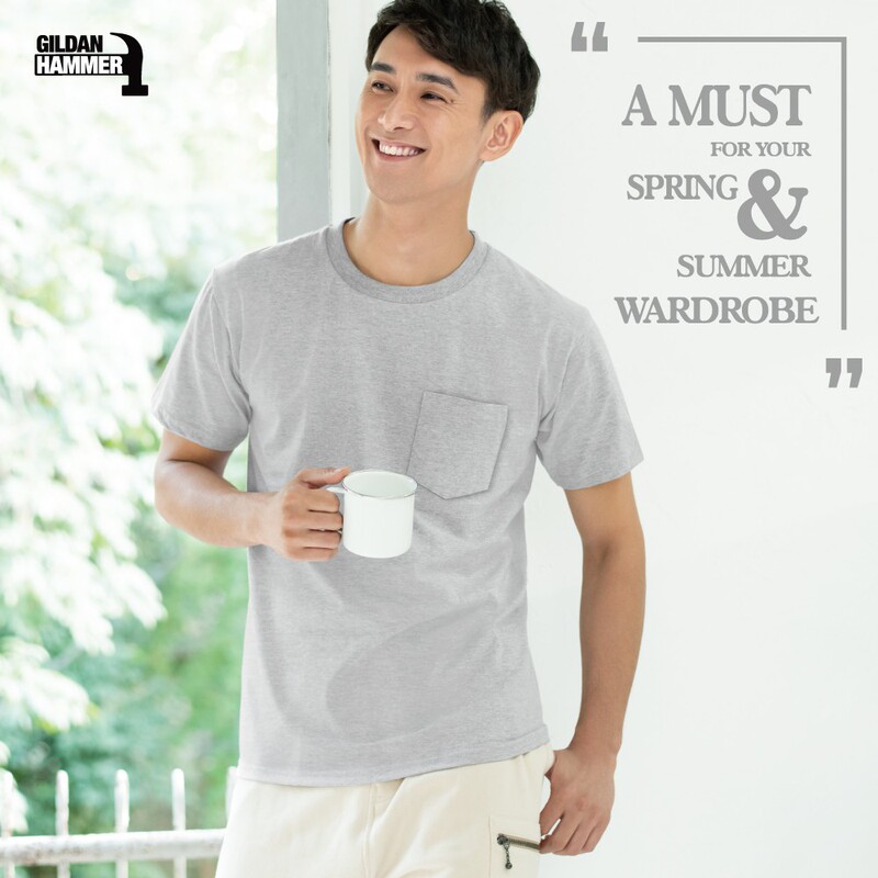 Gildan Ha30 Pocket Style Round Neck Loose Pure Cotton T-Shirt Short Sleeve Men's T-Shirt Gildan Ha30 Pocket Style Round Neck Loose Pure Cotton T-Shirt Short Sleeve Men's T-Shirt