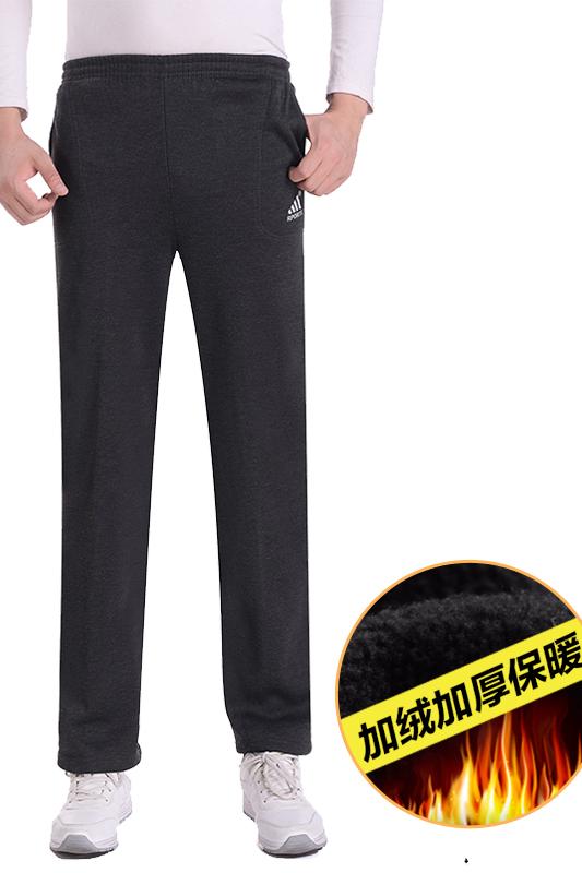 Mùa đông dày cộng với nhung dày nam trung niên mồ hôi cha dài quần thun quần jogger túi hộp