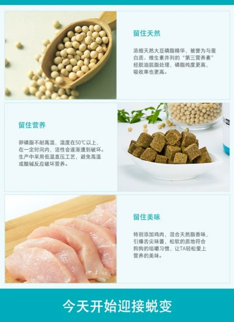 Wei Shi Lecithin 220g chó ăn bột rong biển lông sáng lông Teddy Golden Retriever mèo với phospholipid siêu mềm - Cat / Dog Health bổ sung