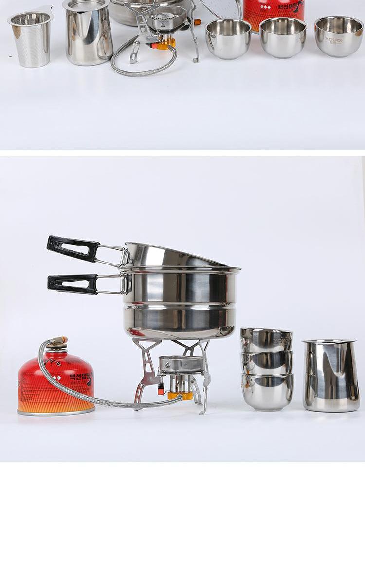 Bếp hoang cắm trại đặt inox tự lái ấm đun nước cầm tay mini kungfu đặt nồi trà ngoài trời du lịch - Bếp lò / bộ đồ ăn / đồ nướng dã ngoại lò nướng ngoài trời