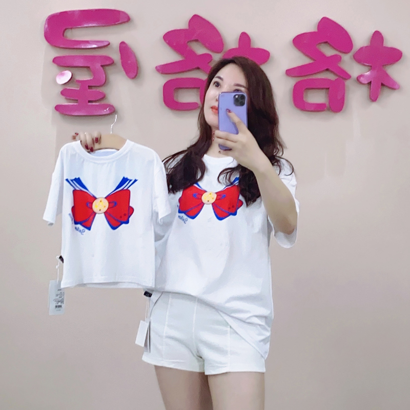 Children T-shirt pro-dress pure cotton cartoon short sleeves 2022 new wave summer T-shirt Mother women dress up baby boy dress