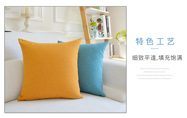 Mẫu ghế sofa mới gối lớn màu rắn đơn giản vải lanh đệm gối văn phòng tựa lưng thắt lưng tùy chỉnh thực hiện Chăn gối văn phòng 3 in 1
