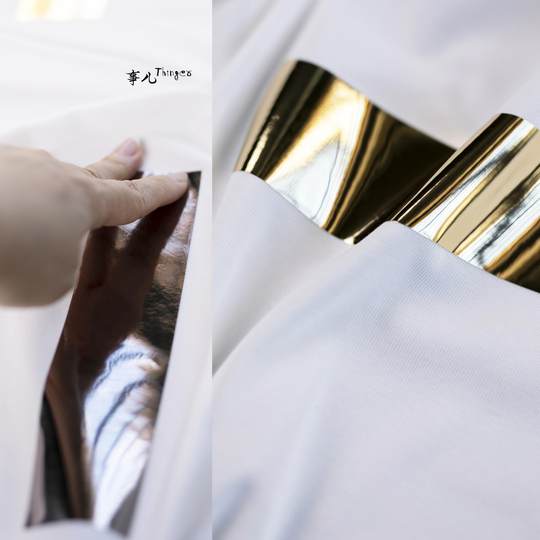事儿 台湾产软镜子胶膜—高弹DIY手工服装金银色刻字膜设计师面料