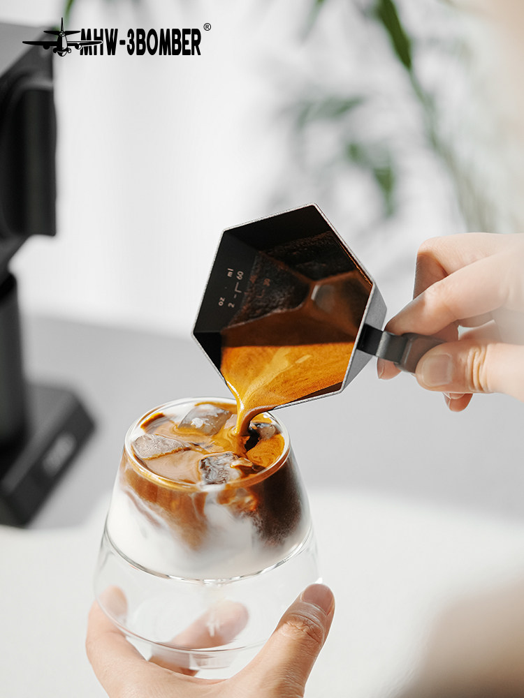 Mhw-3Bomber Bomber Prism Measuring Cup, Extraction Scale Cup, Espresso Cup, Coffee Machine Liquid Receiving Cup