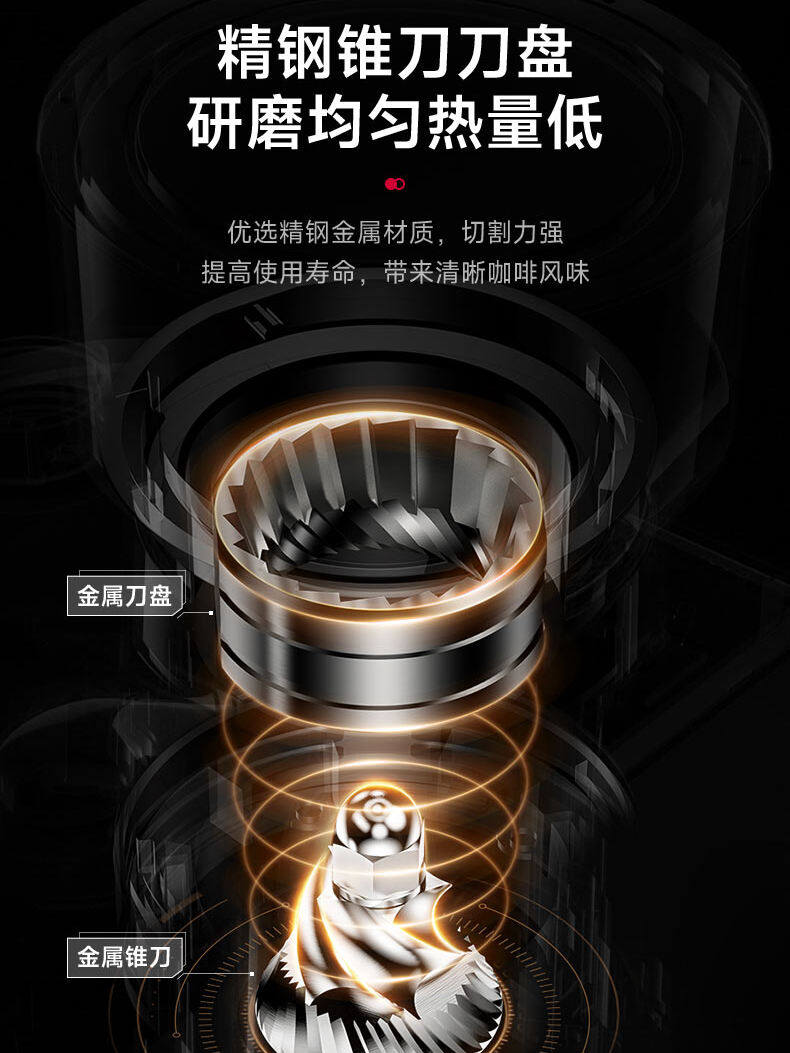 Barsetto Home Electric Coffee Bean Grinder Small Italian Hand-Brewed Coffee Grinder