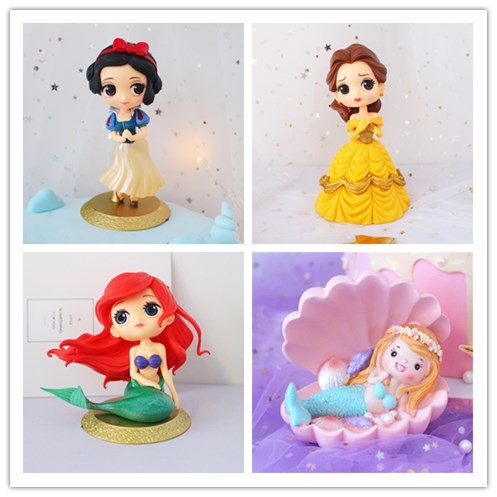 Girl birthday cake cartoon decoration decoration Snow White Bell Princess Mermaid princess cake decoration