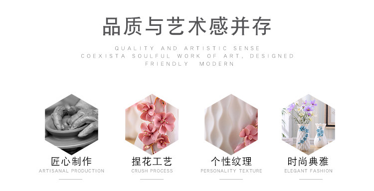 2023 New Style ceramic vases, European-style ceramic vases, table and coffee table ornaments, home decorations, flower arrangements, modern and simple dried flower hydroponic handicrafts pic 2