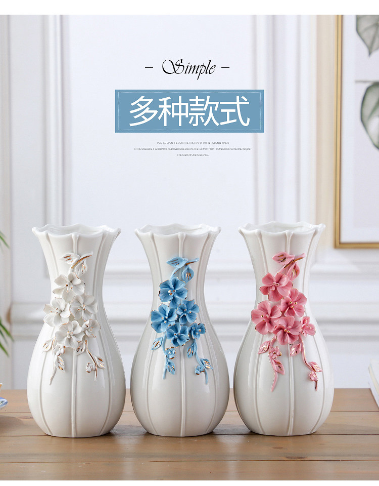 2023 New Style ceramic vases, European-style ceramic vases, table and coffee table ornaments, home decorations, flower arrangements, modern and simple dried flower hydroponic handicrafts pic 16