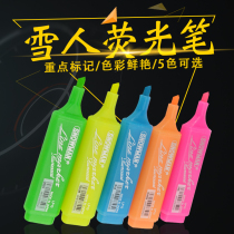 Original snowman snowman color highlighter flat oblique head highlighter transparent focus marker LP10
