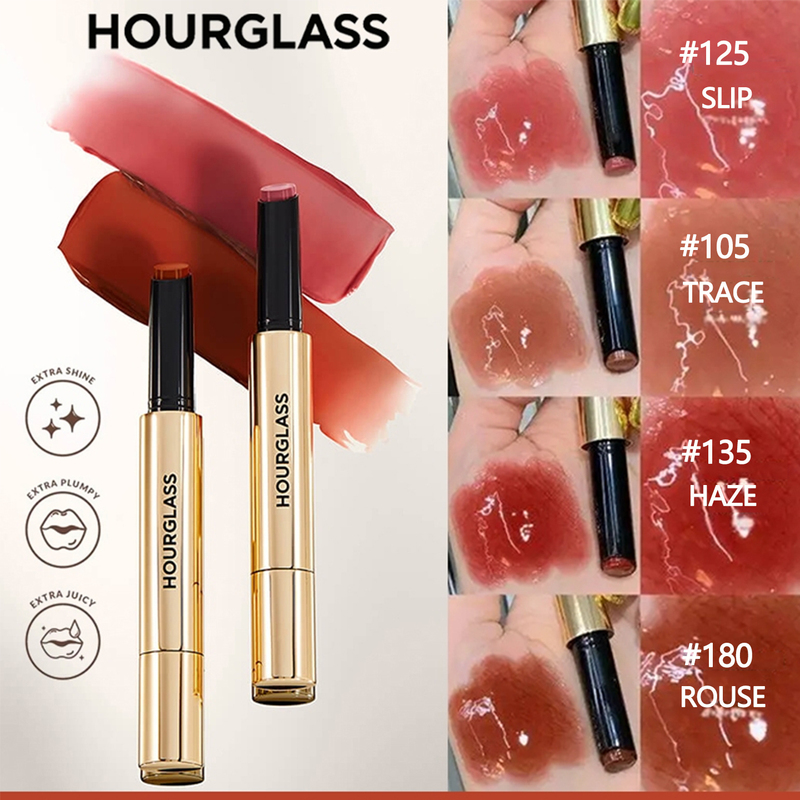 In Stock Hourglass Small Gold Tube Solid Lip Glaze Lip Gloss Moisturizing Lipstick Plumping 105 125 100