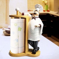 Kitchen paper towel rack Roll paper rack Vertical creative home chef restaurant free hole European tube paper towel seat hanging type