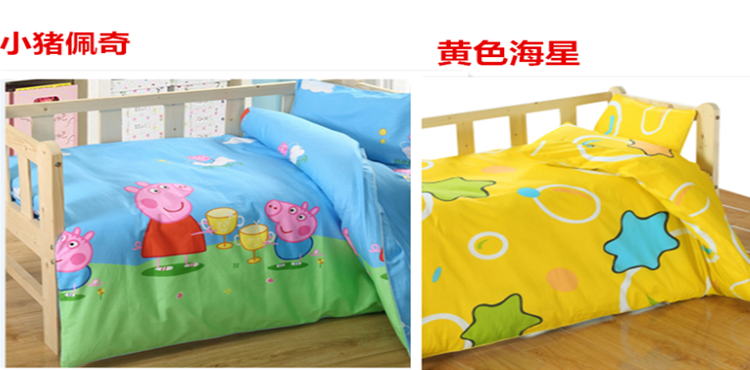 Mẫu giáo quilt ba mảnh thiết lập với lõi bông chăn mùa đông bộ đồ giường trẻ em giường sản phẩm trẻ em cotton là sáu bộ