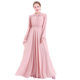 New temperament chiffon large swing long-sleeved elastic waist gauze skirt European and American dress