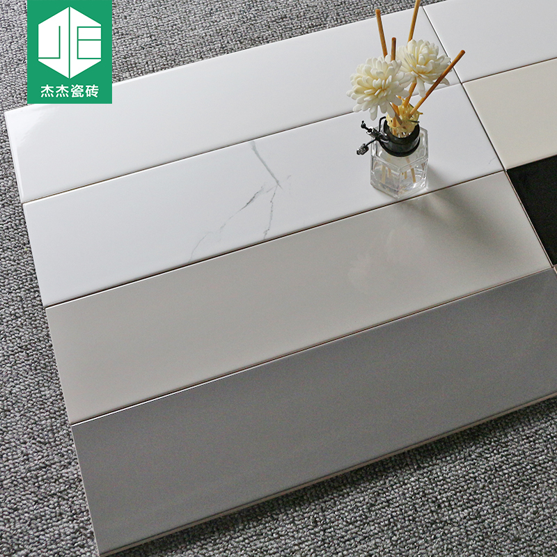 Scandinavian Long Bathroom Tiles 100X400 Kitchen Wall Tiles Bathroom Glazed Tiles Rectangular Concave and Convex Bread Tiles