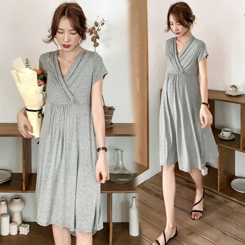 Pregnant Woman Ocean Dress Summer Models 2022 New Mordale Gestation Women Dress Summer Fashion LACTATION BLOUSES HIGH LEVEL SENSATION
