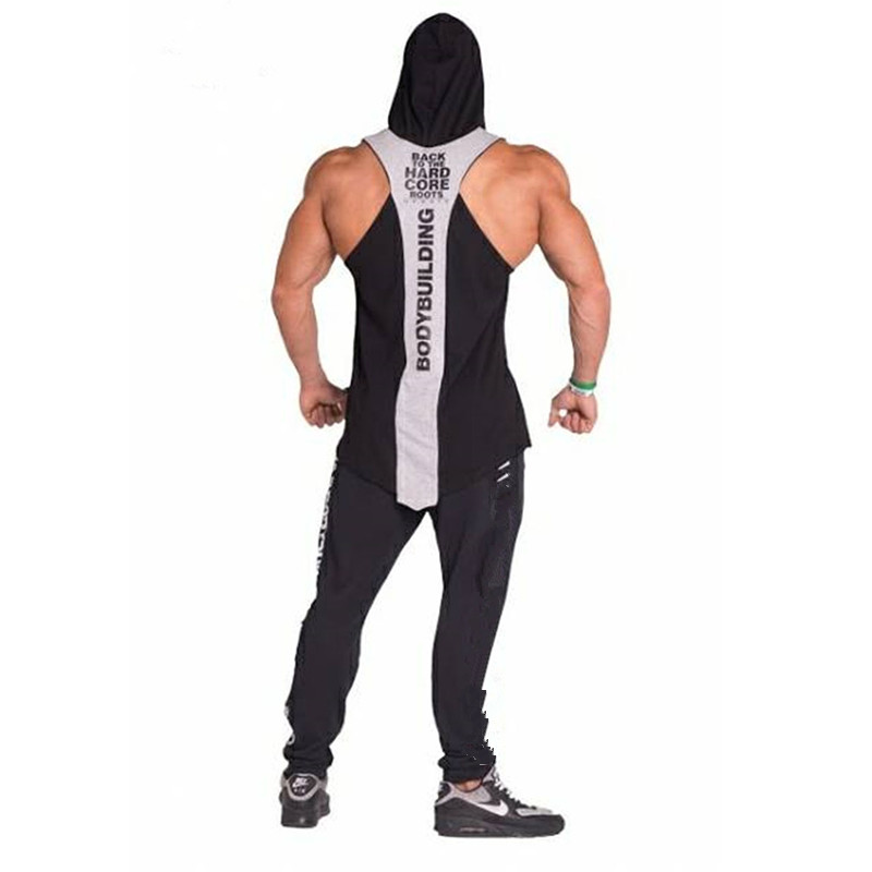 Cơ bắp nam anh em áo thể thao mùa hè căng thoáng thể dục vest nam cotton trùm đầu áo thun thể thao - Áo thể thao áo khoác nike xách tay
