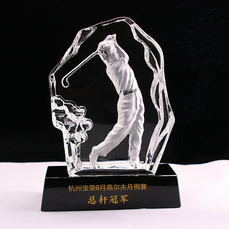 New Creative Crystal Golf Trophy Crystal Iceberg Medal Business Tournament Trophy Customized