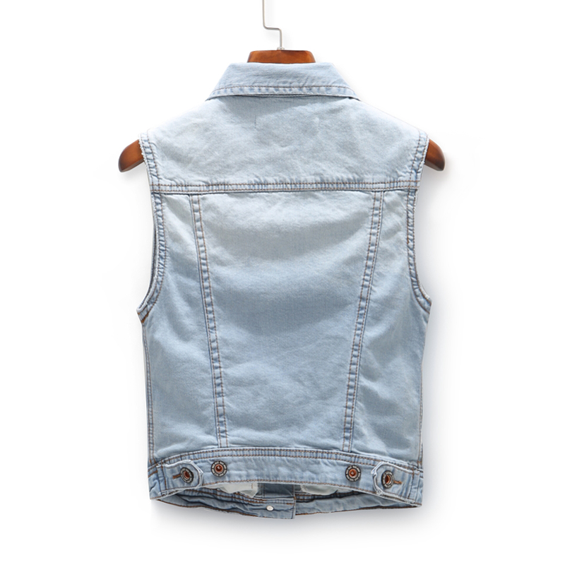 Denim áo giáp cô gái 2019 mùa xuân và mùa thu denim mới vest Hàn Quốc phiên bản của tay mỏng áo nhỏ phụ nữ thủy triều