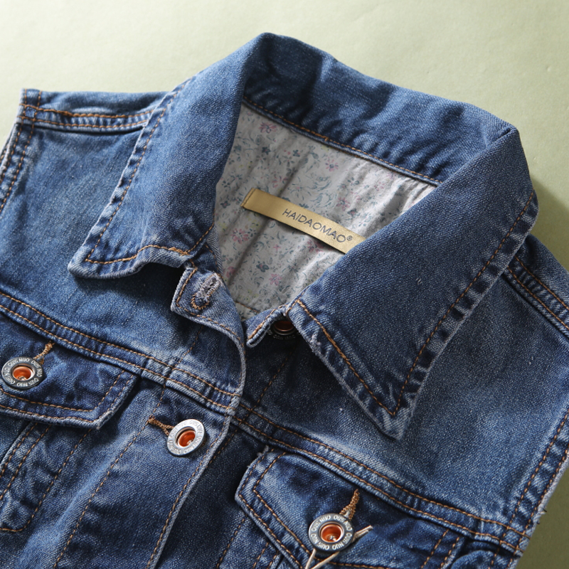 Denim áo giáp cô gái 2019 mùa xuân và mùa thu denim mới vest Hàn Quốc phiên bản của tay mỏng áo nhỏ phụ nữ thủy triều