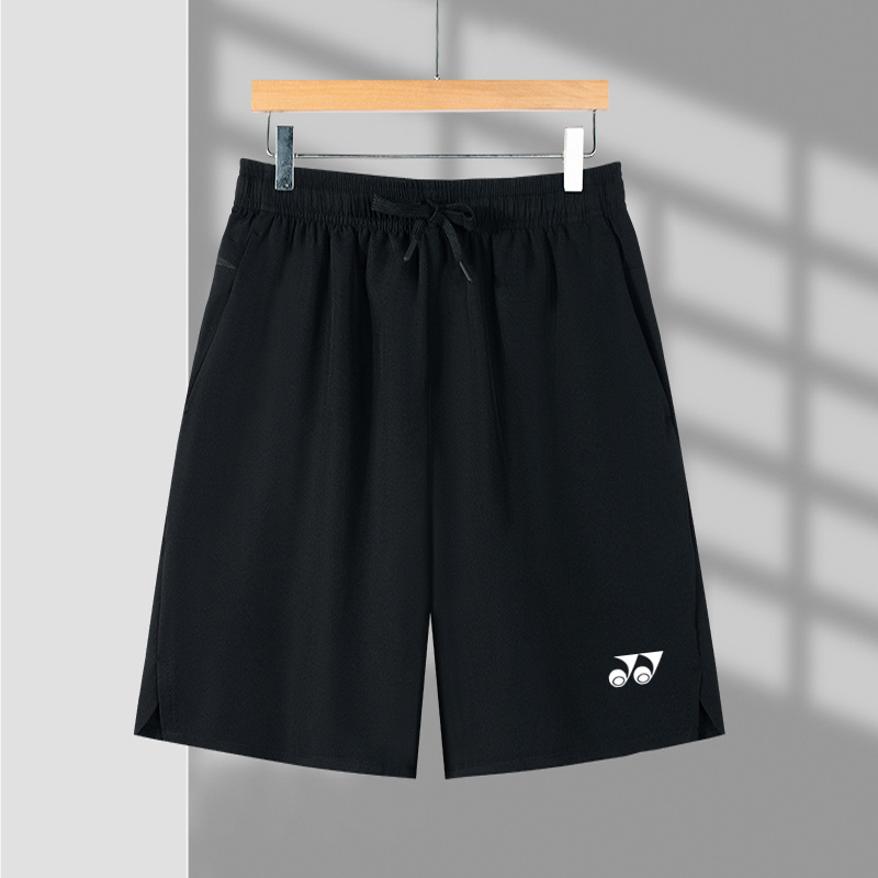 Tennis and Badminton Shorts for Men, Summer Versatile Thin Ice Silk Quick-Drying Solid Color Sports Casual Women's Five-Point Shorts