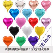 18 Inch Heart-shaped Aluminum Foil Balloon Metal Balloon Baby Birthday Party Wedding Wedding Wedding courthouse Wedding Decoration Arrangement Mesh Red
