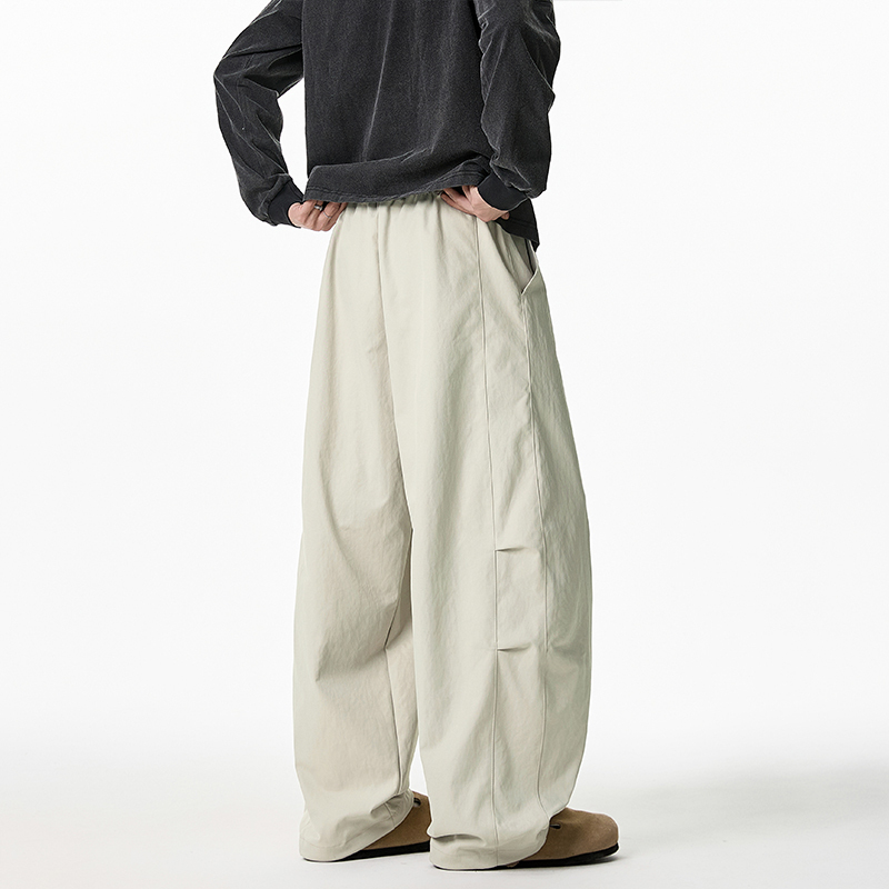South Life Autumn and Winter Style Slightly Wide Curved Hem Versatile Casual Pants Men's Loose Solid Color Long Pants Trendy Brand Unisex