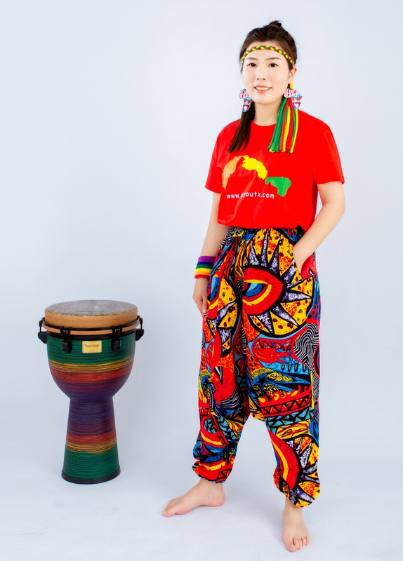 African Drum Performance Clothing, Adult Cotton and Linen Ethnic Style Pants, Original Artistic Style Outfit, for Outings and Beach