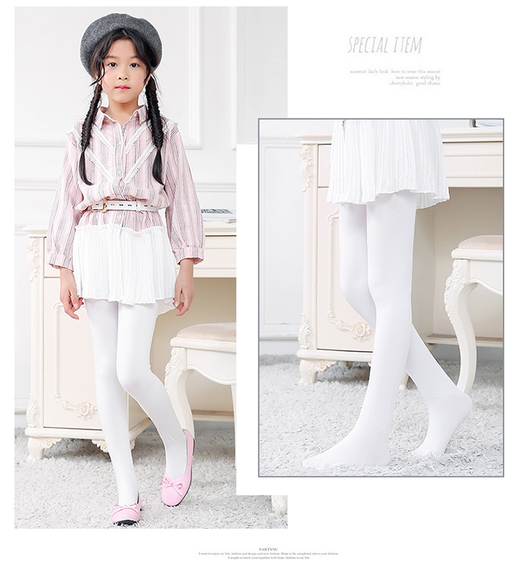 Cô gái quần legging dày mùa xuân và mùa thu trẻ em vớ trắng quần bé nhảy vớ cotton thậm chí vớ chân tất cho bé