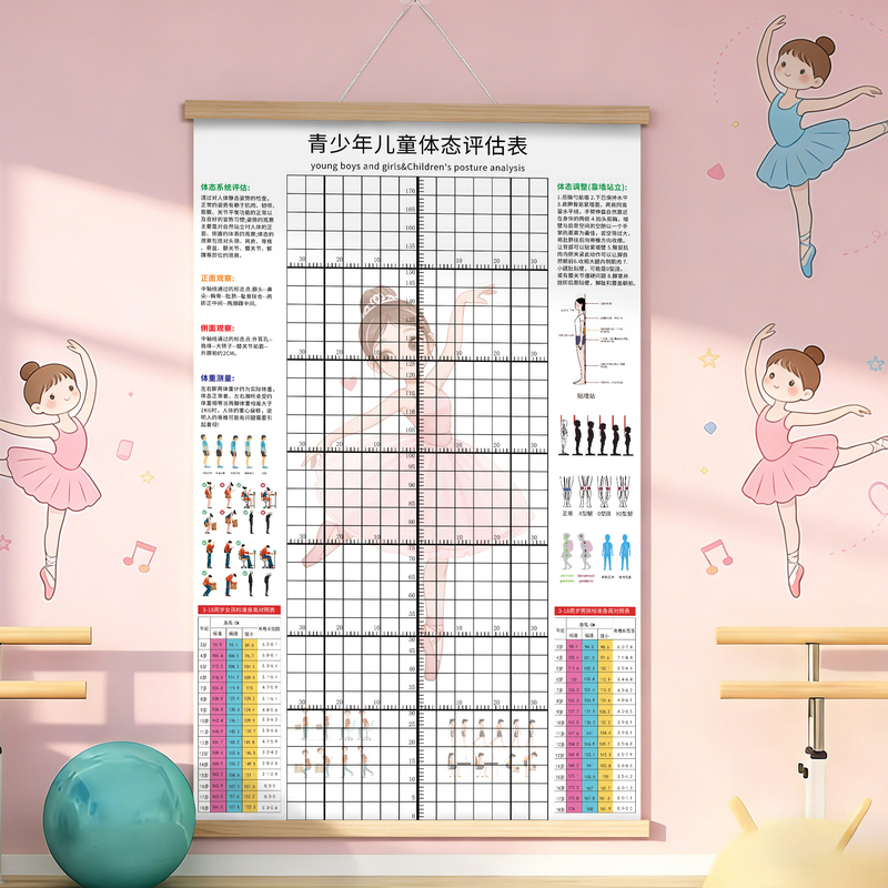 Youth Posture Assessment Chart Wall-Mounted Dance Model Taekwondo Training Height Measurement Correction Chart Wall Sticker Qt Youth Posture Assessment Chart Wall-Mounted Dance Model Taekwondo Training Height Measurement Correction Chart Wall Sticker Qt