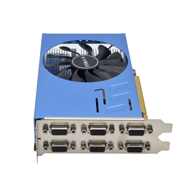 6-screen multi-screen stock trading computer graphics card monitoring projection split screen splicing Taita HD7600 6VGA 2G