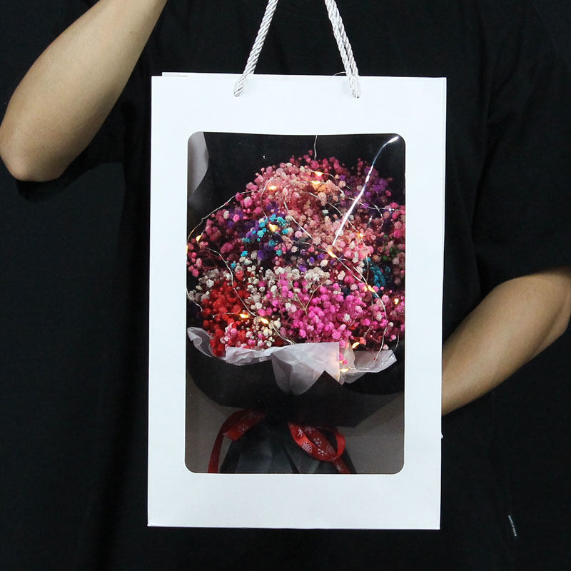 Eternal star dry flower bouquet carnations finished Christmas Giving Gift Carnations Net red luxury gift card