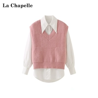 Трикотажный жилет, рубашка, универсальный модный комплект для отдыха, в корейском стиле, оверсайз, городской стиль