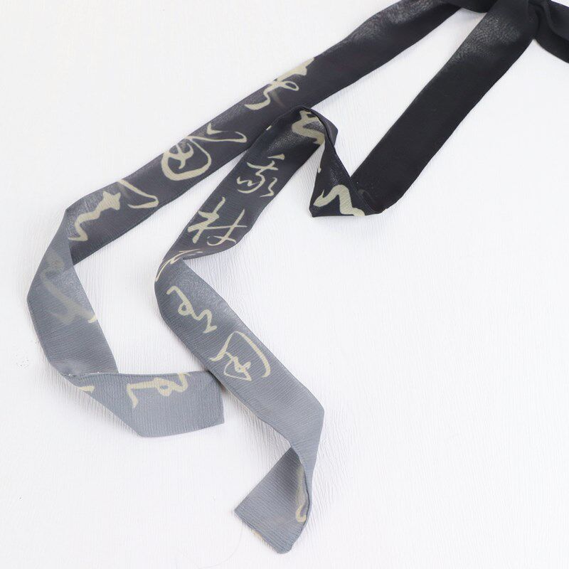 Cloud deep fog shallow original Hanghair with ancient style decoration ink printing belt New Chinese headdress long scarf