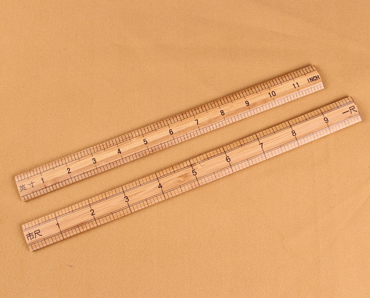 Bamboo quần áo chân cai trị gỗ cai trị cai trị cụ thợ may hai bàn chân dày ba chân chân inch inch phố - Công cụ & vật liệu may DIY dụng cụ móc len