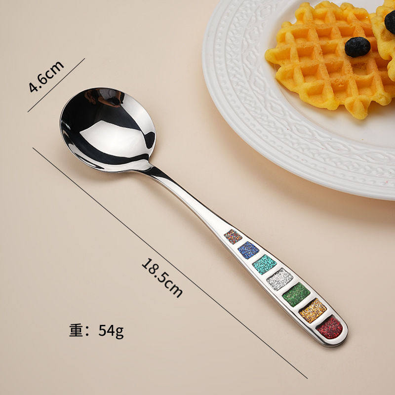 Noble Experience [Owner's Personal Collection] Internet-Famous High-Quality 304 Stainless Steel Main Dinner Spoon with Long Handle for Western Cuisine