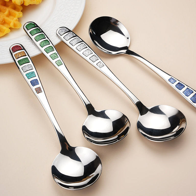 Noble Experience [Owner's Personal Collection] Internet-Famous High-Quality 304 Stainless Steel Main Dinner Spoon with Long Handle for Western Cuisine