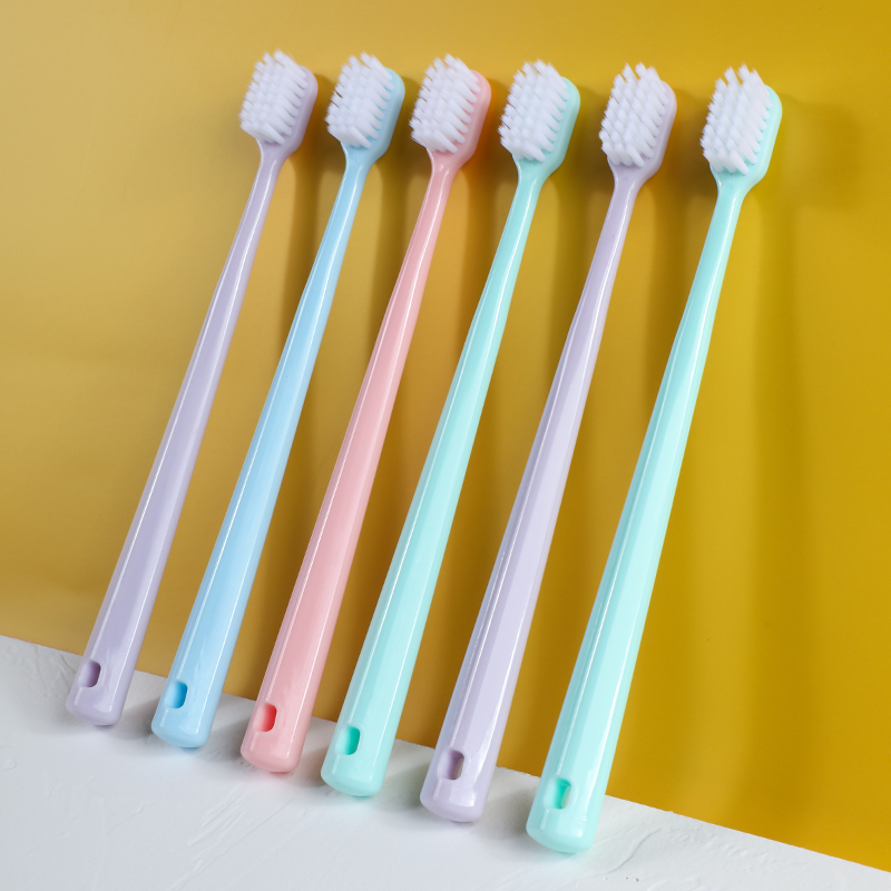 Double plus cleaning toothbrush Family volume Clothing Softness and soft and soft gums Jane about wide brushed head filament Soft plush colorful 6 clothes