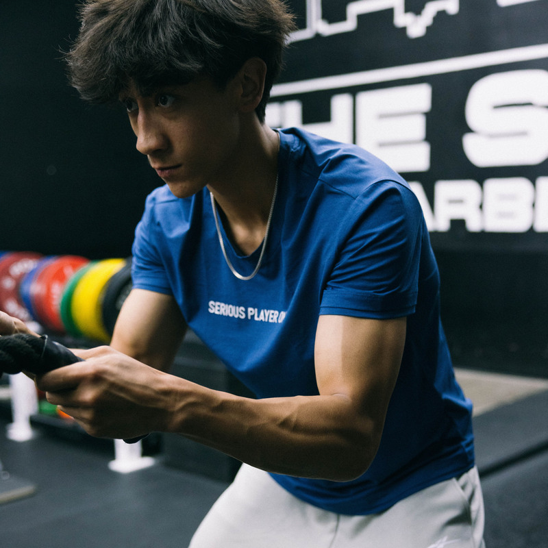 【Xie Wei'An and Li's Same Style】Spo Quick-Drying Slim-Fit Regular Shoulder Strength Short-Sleeve Shirt