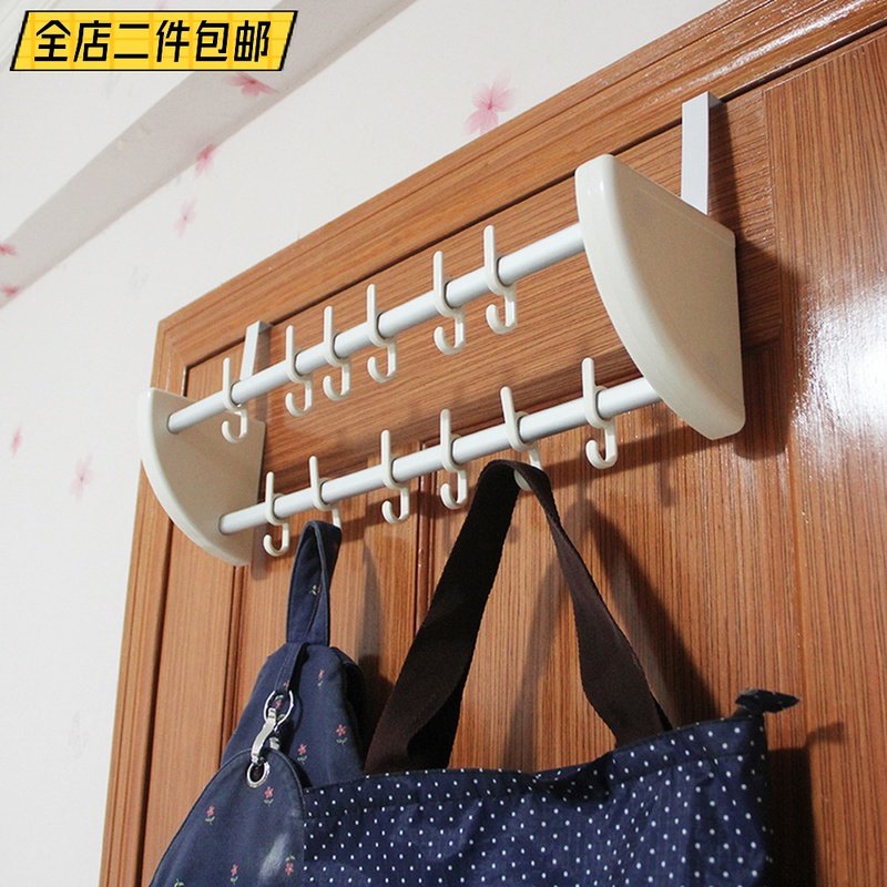 Japan's NHS double-layer door back hook door bathroom door back clothes hook bag large-capacity storage seamless hook